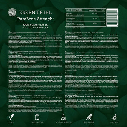 PureBone Strength | Marine Calcium, Magnesium & Vitamin D3 | 60 Capsules - Essentriel