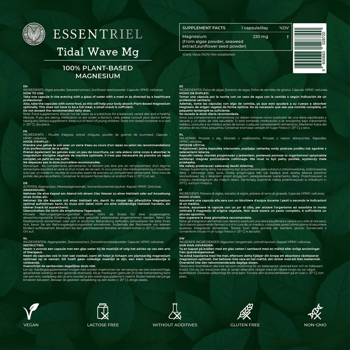 Tidal Wave Mg | Marine Magnesium Complex | 60 Capsules - Essentriel