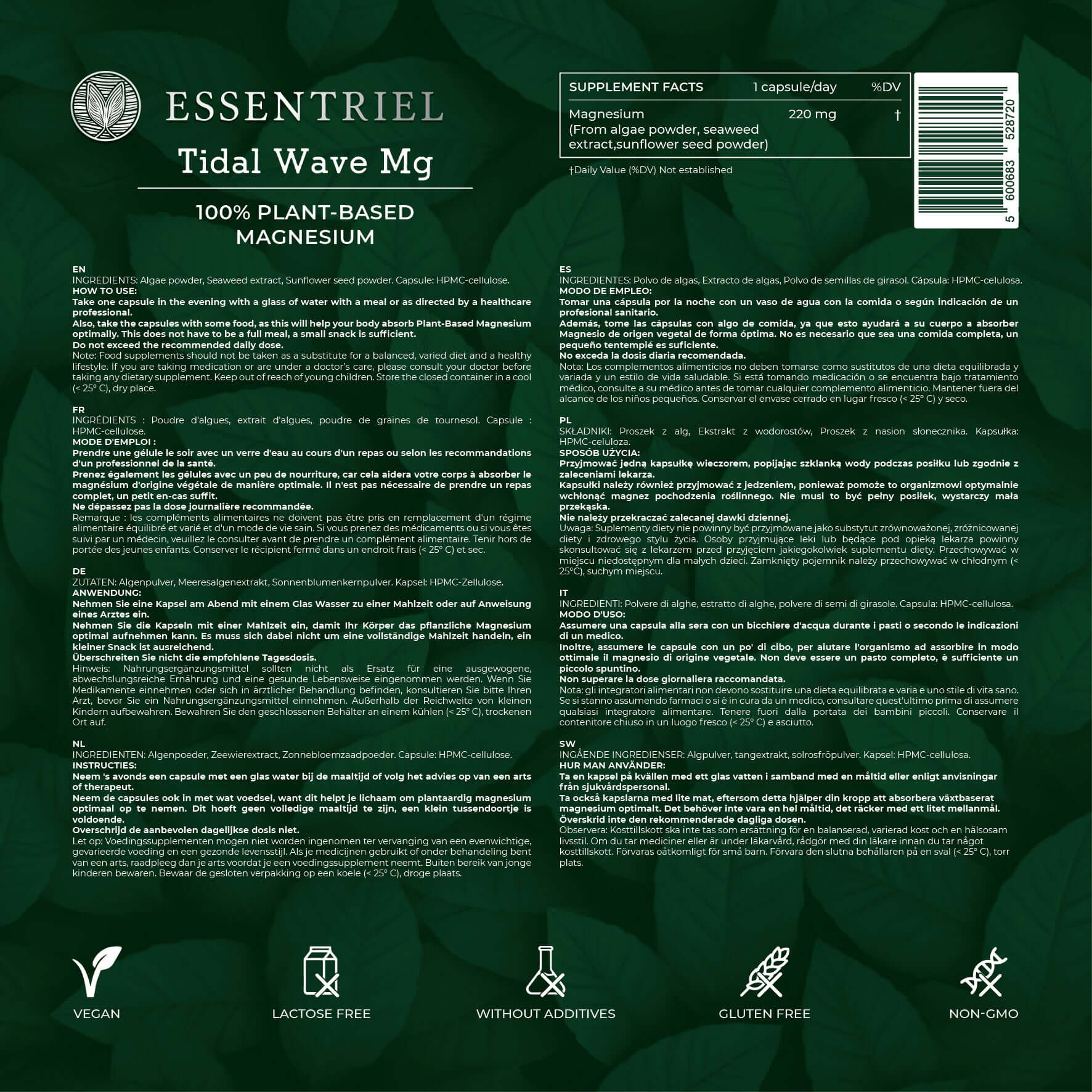 Tidal Wave Mg | Marine Magnesium Complex | 60 Capsules - Essentriel
